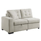 9401BEG*22LRU - (2)2-Piece Sectional with Pull-out Ottoman