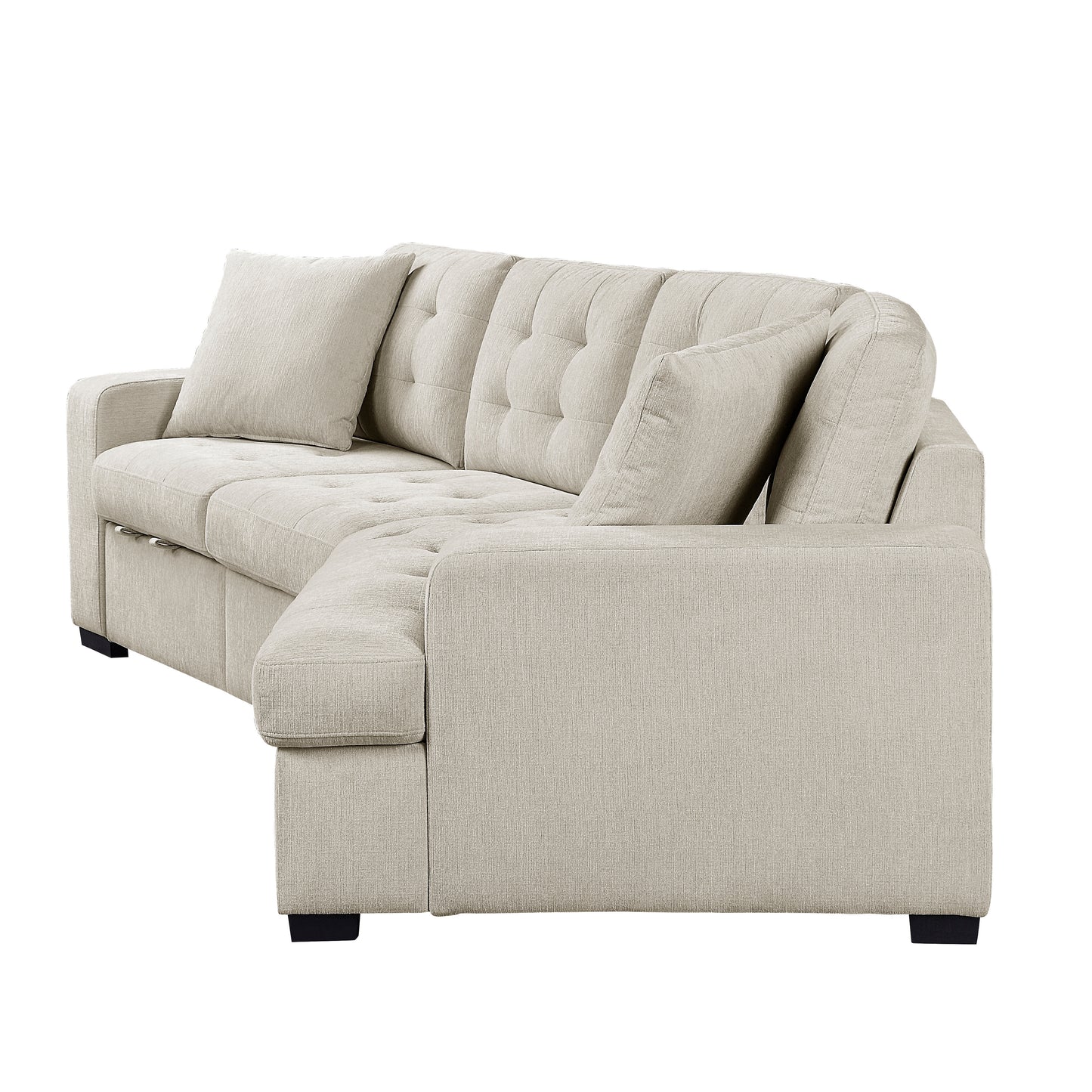 9401BEG*22LRU - (2)2-Piece Sectional with Pull-out Ottoman