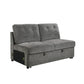 9401GRY-2A - (3/4)Armless 2-Seater with Pull-out Bed
