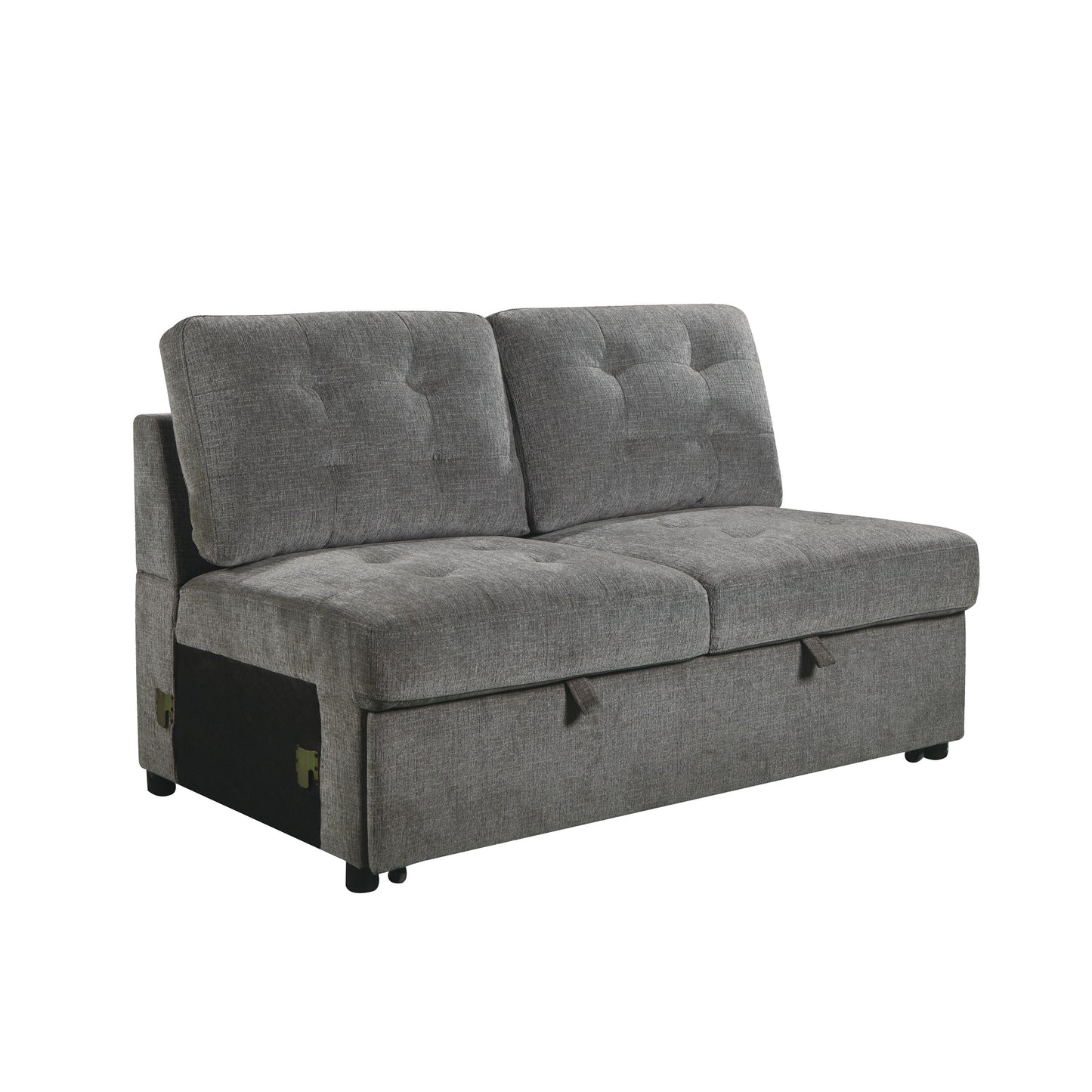 9401GRY-2A - (3/4)Armless 2-Seater with Pull-out Bed