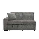 9401GRY-2L - (1/4)Left Side 2-Seater with Pull-out Ottoman