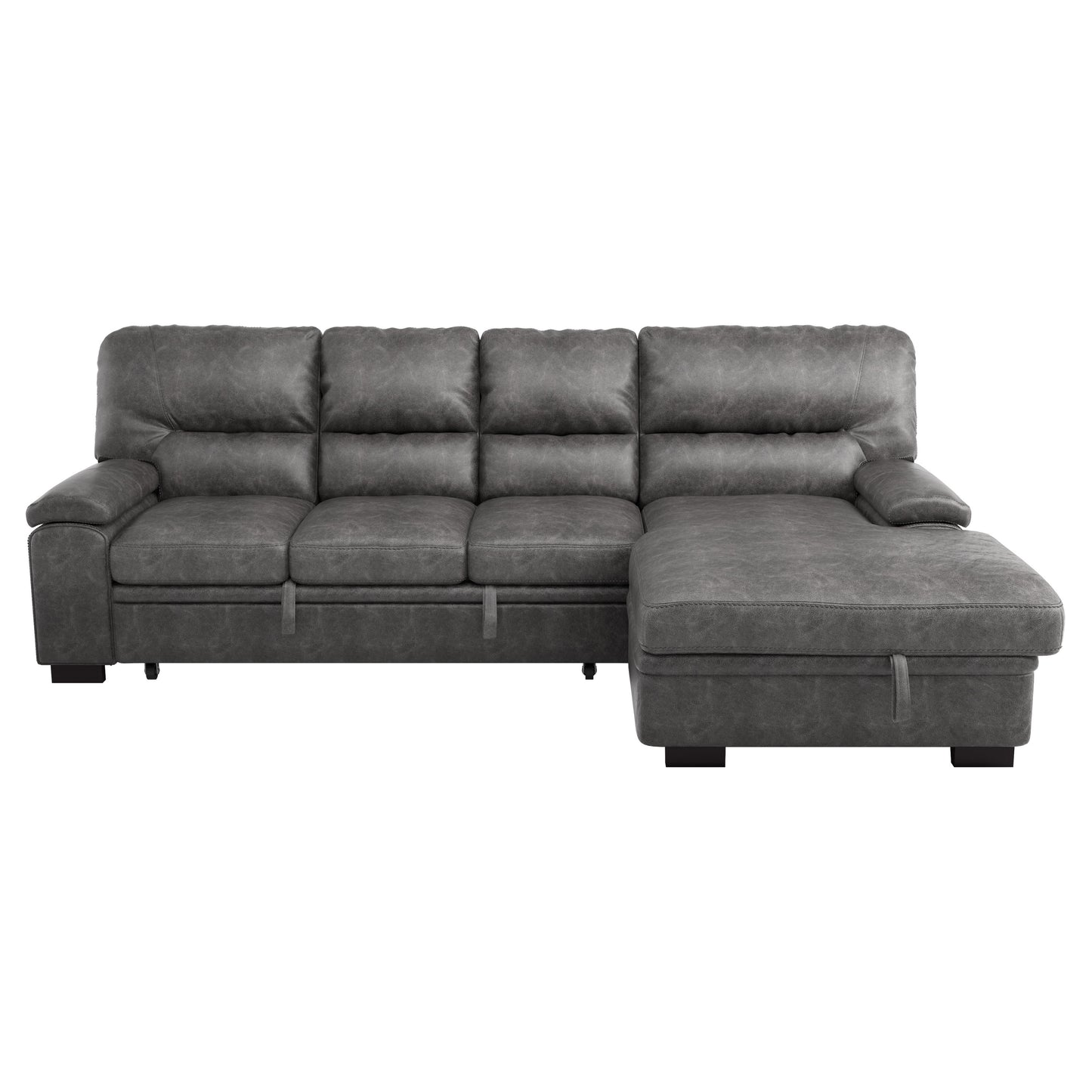 9407DG*2RC3L - (2)2-Piece Sectional with Pull-out Bed and Right Chaise with Hidden Storage