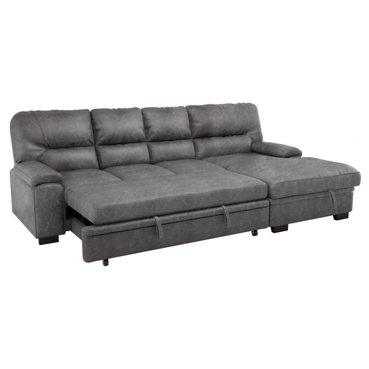 9407DG*2RC3L - (2)2-Piece Sectional with Pull-out Bed and Right Chaise with Hidden Storage