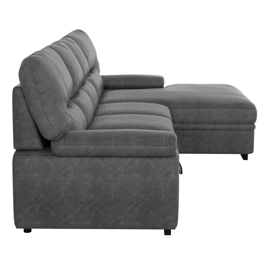 9407DG*2RC3L - (2)2-Piece Sectional with Pull-out Bed and Right Chaise with Hidden Storage
