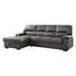 9407DG*2LC3R - (2)2-Piece Sectional with Pull-out Bed and Left Chaise with Hidden Storage