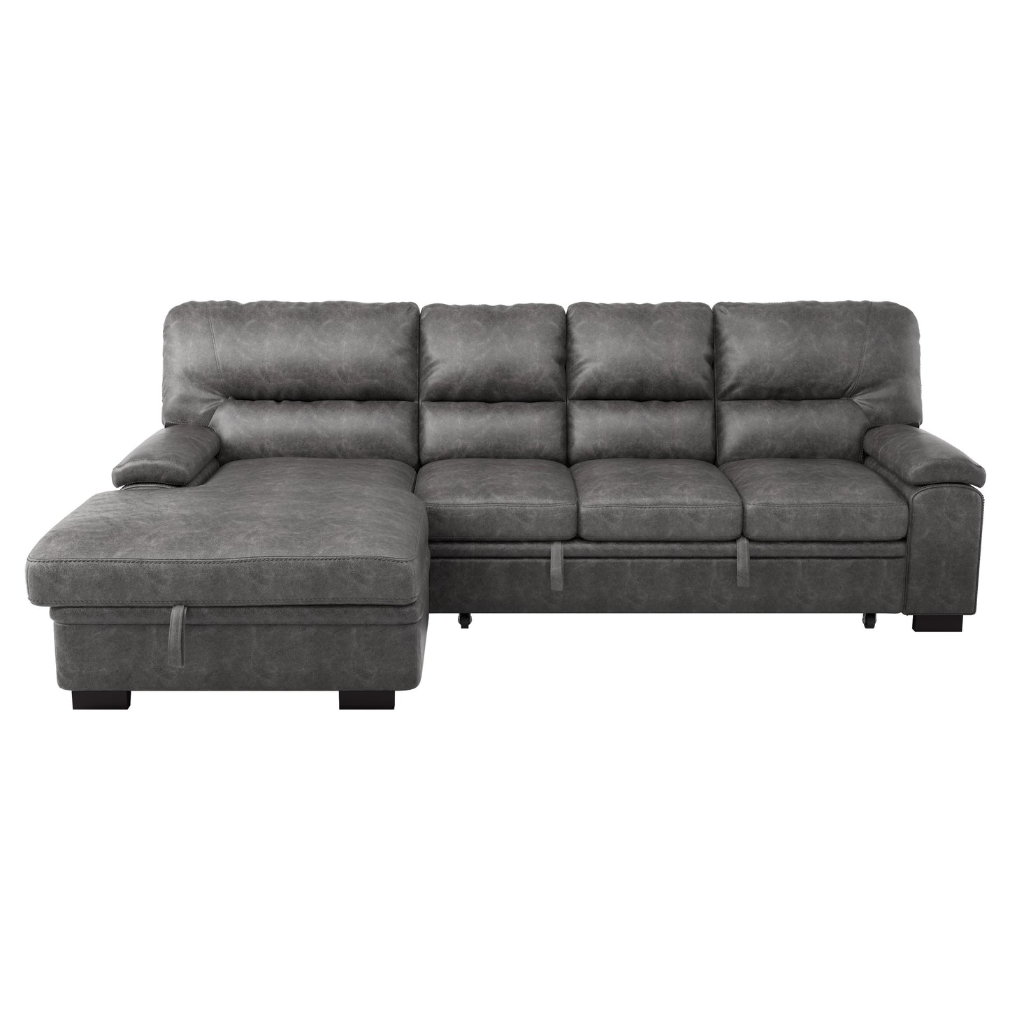 9407DG*2LC3R - (2)2-Piece Sectional with Pull-out Bed and Left Chaise with Hidden Storage