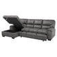9407DG*2LC3R - (2)2-Piece Sectional with Pull-out Bed and Left Chaise with Hidden Storage