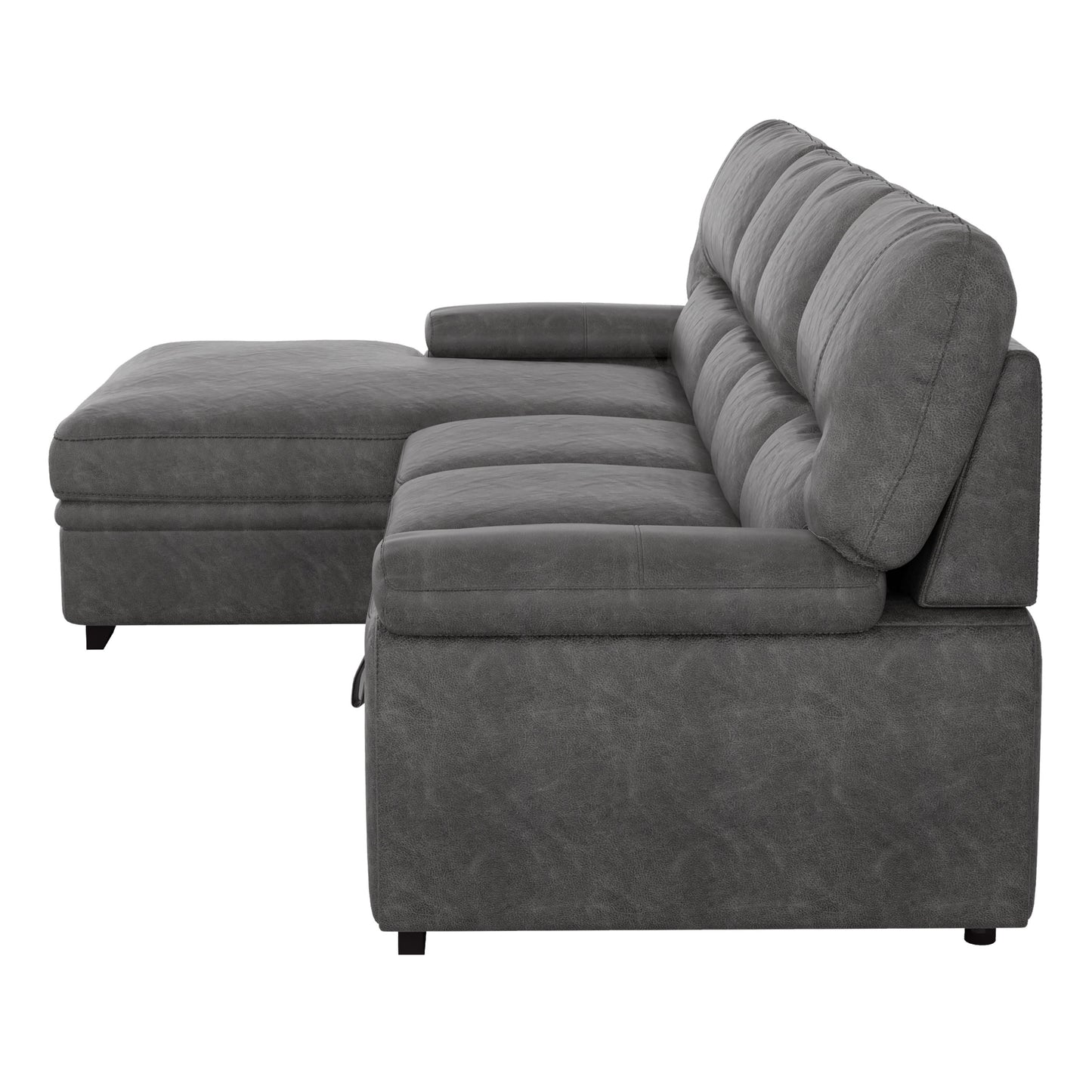 9407DG*2LC3R - (2)2-Piece Sectional with Pull-out Bed and Left Chaise with Hidden Storage
