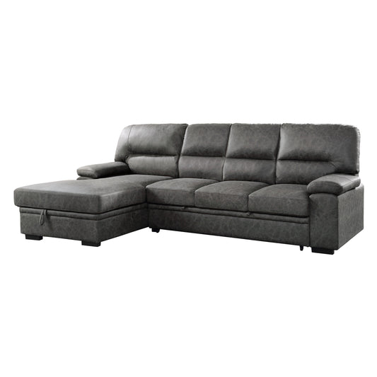 9407DG*2LC3R - (2)2-Piece Sectional with Pull-out Bed and Left Chaise with Hidden Storage