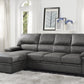 9407DG*2LC3R - (2)2-Piece Sectional with Pull-out Bed and Left Chaise with Hidden Storage