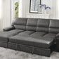9407DG*2LC3R - (2)2-Piece Sectional with Pull-out Bed and Left Chaise with Hidden Storage