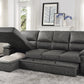 9407DG*2LC3R - (2)2-Piece Sectional with Pull-out Bed and Left Chaise with Hidden Storage
