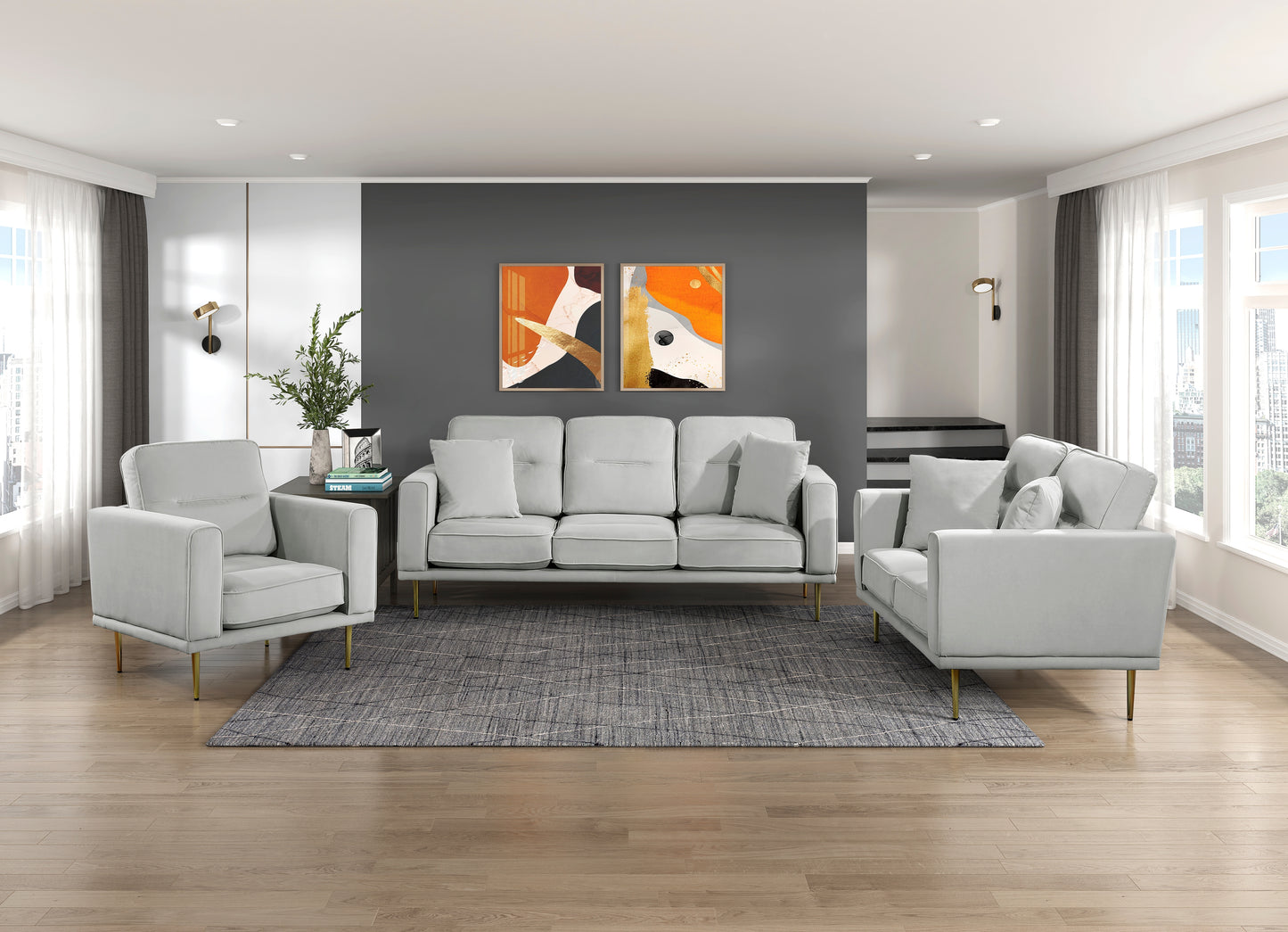 9417GRY-3 - Sofa
