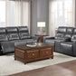 9446GY-3PW - Power Double Reclining Sofa with USB Ports