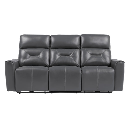 9446GY-3PW - Power Double Reclining Sofa with USB Ports