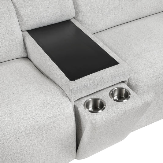 9455CLD*7LRRRPWH - (7)7-Piece Modular Power Reclining Sectional with Power Headrests