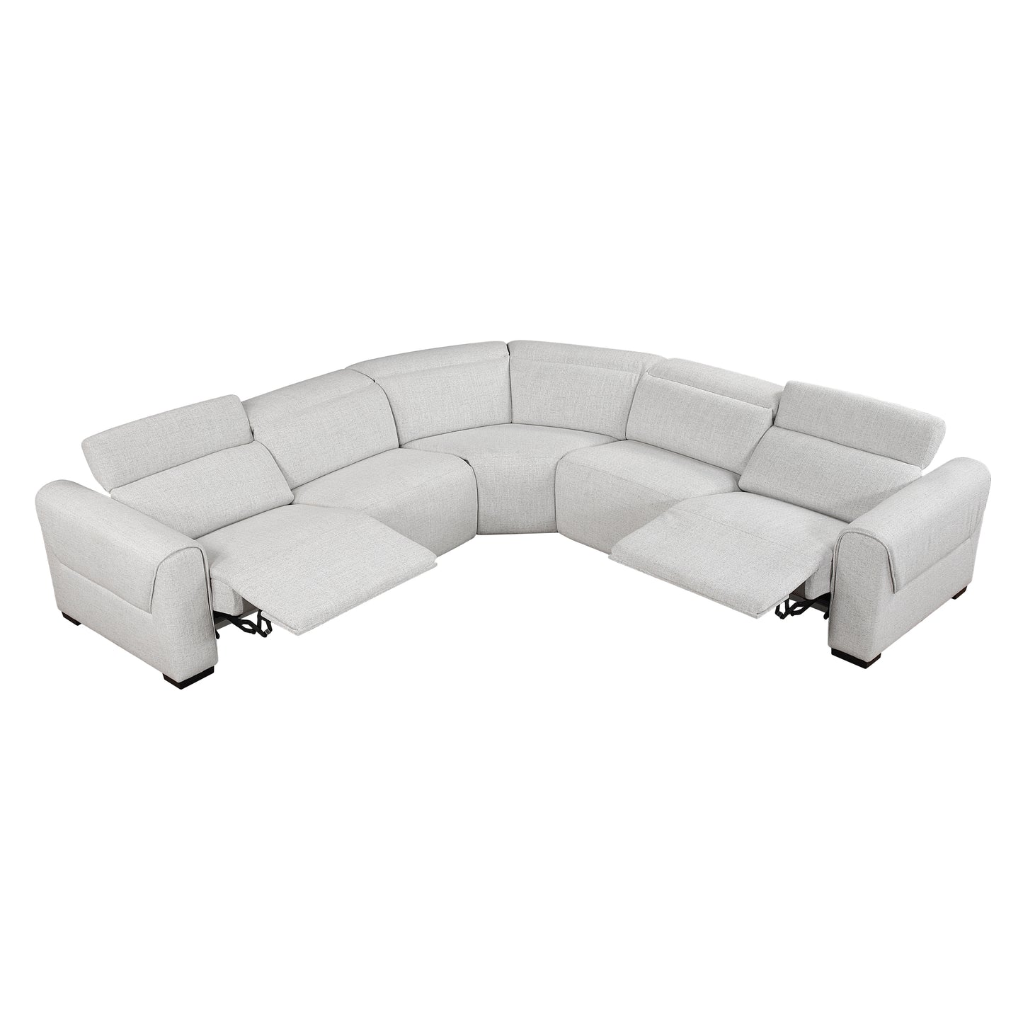 9455CLD*5LRRRPWH - (5)5-Piece Modular Power Reclining Sectional with Power Headrests, Charging Ports