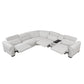 9455CLD*6LRRRPWH - (6)6-Piece Modular Power Reclining Sectional with Power Headrests, Charging Ports