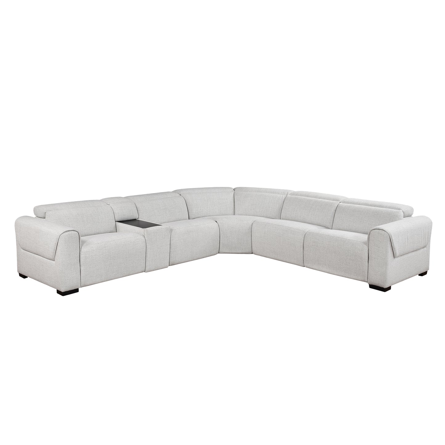 9455CLD*6LRRRPWH - (6)6-Piece Modular Power Reclining Sectional with Power Headrests, Charging Ports