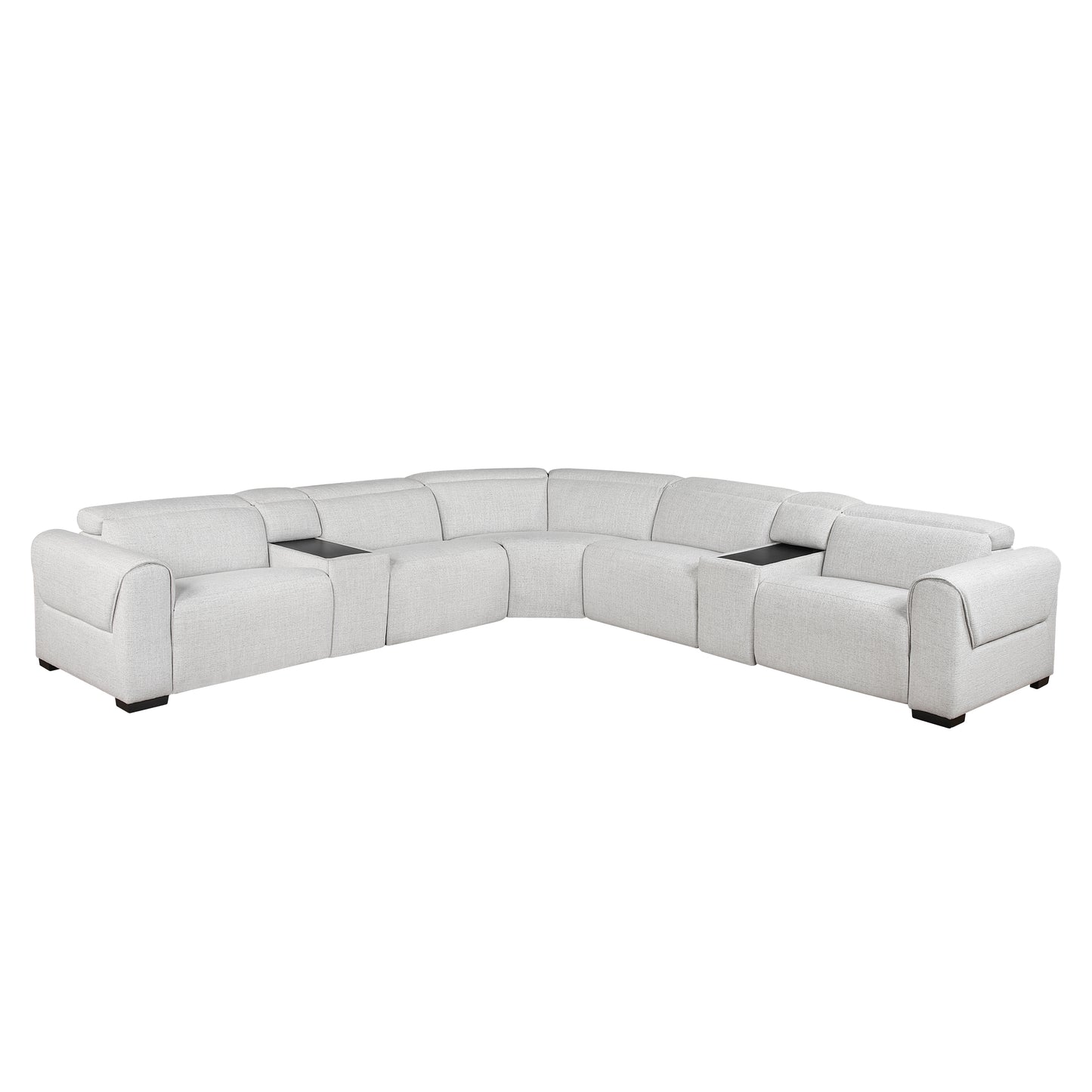 9455CLD*7LRRRPWH - (7)7-Piece Modular Power Reclining Sectional with Power Headrests