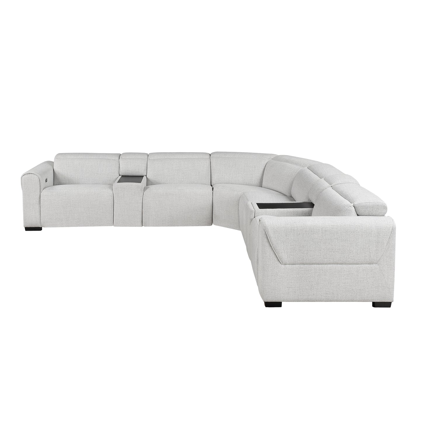 9455CLD*7LRRRPWH - (7)7-Piece Modular Power Reclining Sectional with Power Headrests