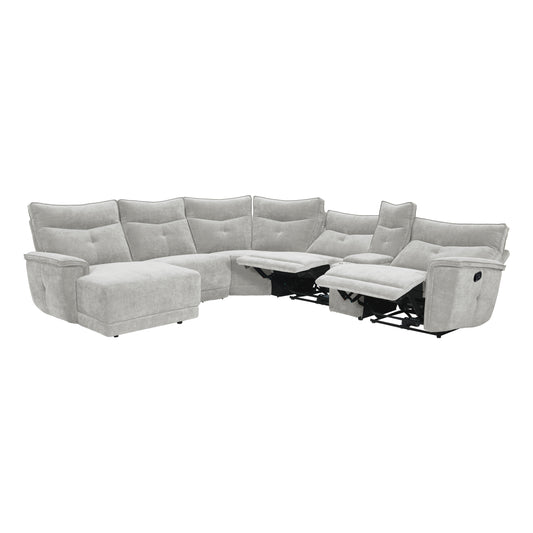 9509MGY*65LRR - (6)6-Piece Modular Reclining Sectional with Left Chaise