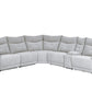 9509MGY*6LRRRPWH - (6)6-Piece Modular Power Reclining Sectional with Power Headrests and USB Ports