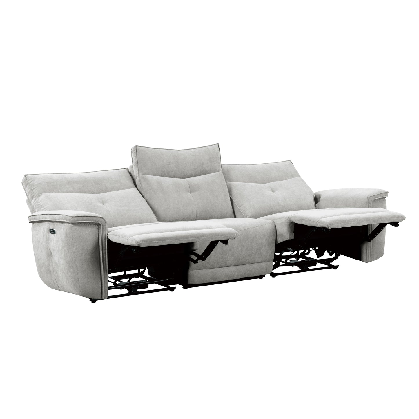 9509MGY-3PWH* - (3)Power Double Reclining Sofa with Power Headrests and USB Ports