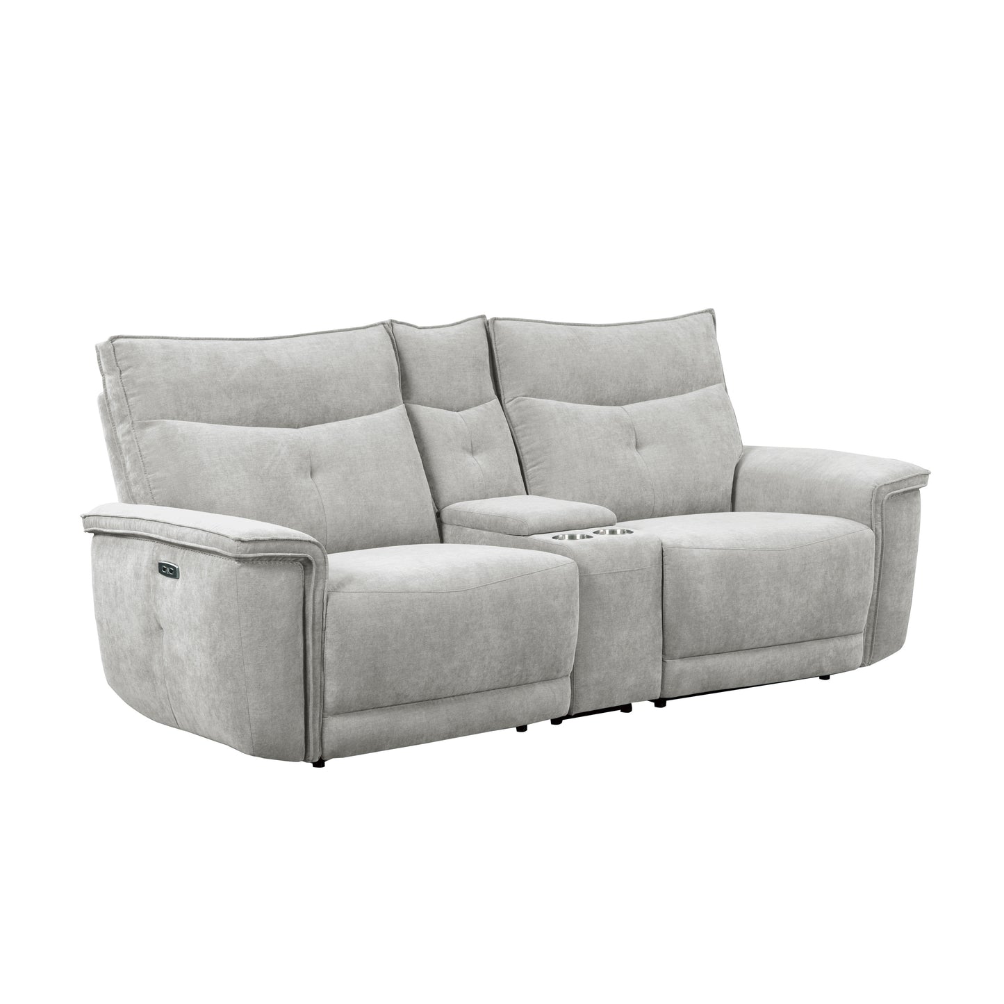 9509MGY-2CNPWH* - (3)Power Double Reclining Love Seat with Center Console, Power Headrests and USB Ports