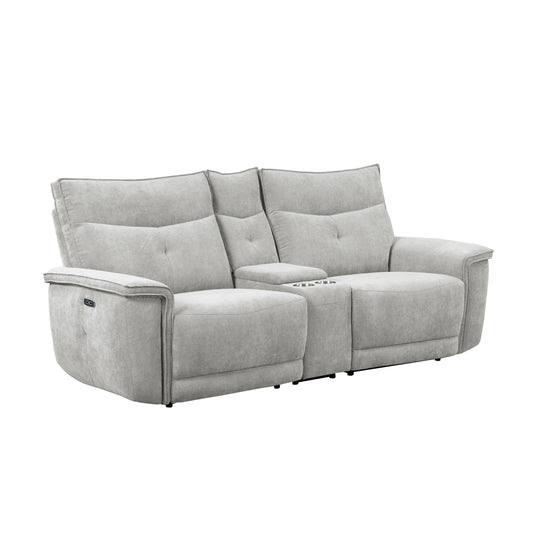 9509MGY-2CNPWH* - (3)Power Double Reclining Love Seat with Center Console, Power Headrests and USB Ports