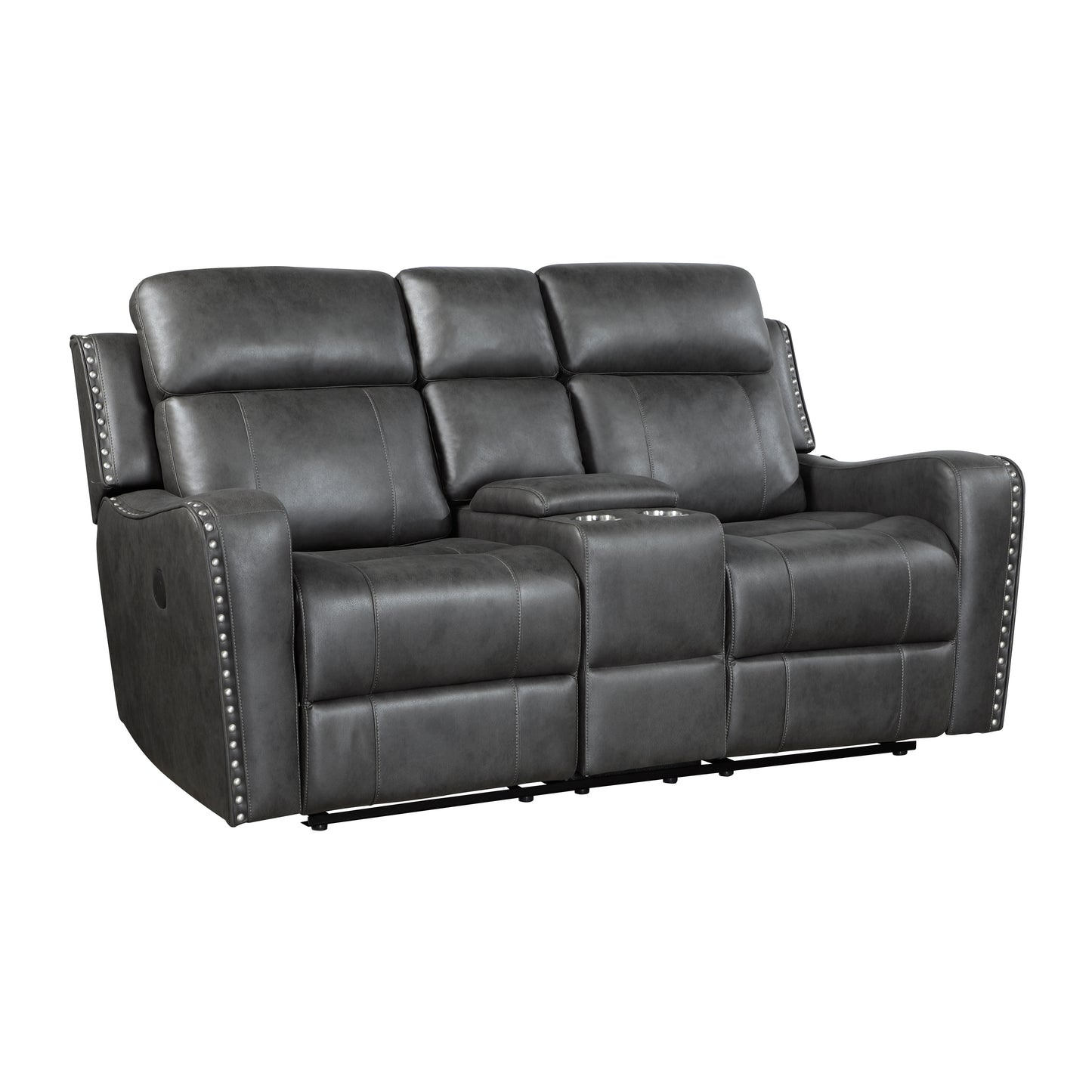 9515DGY-2PW - Power Double Reclining Love Seat with Center Console
