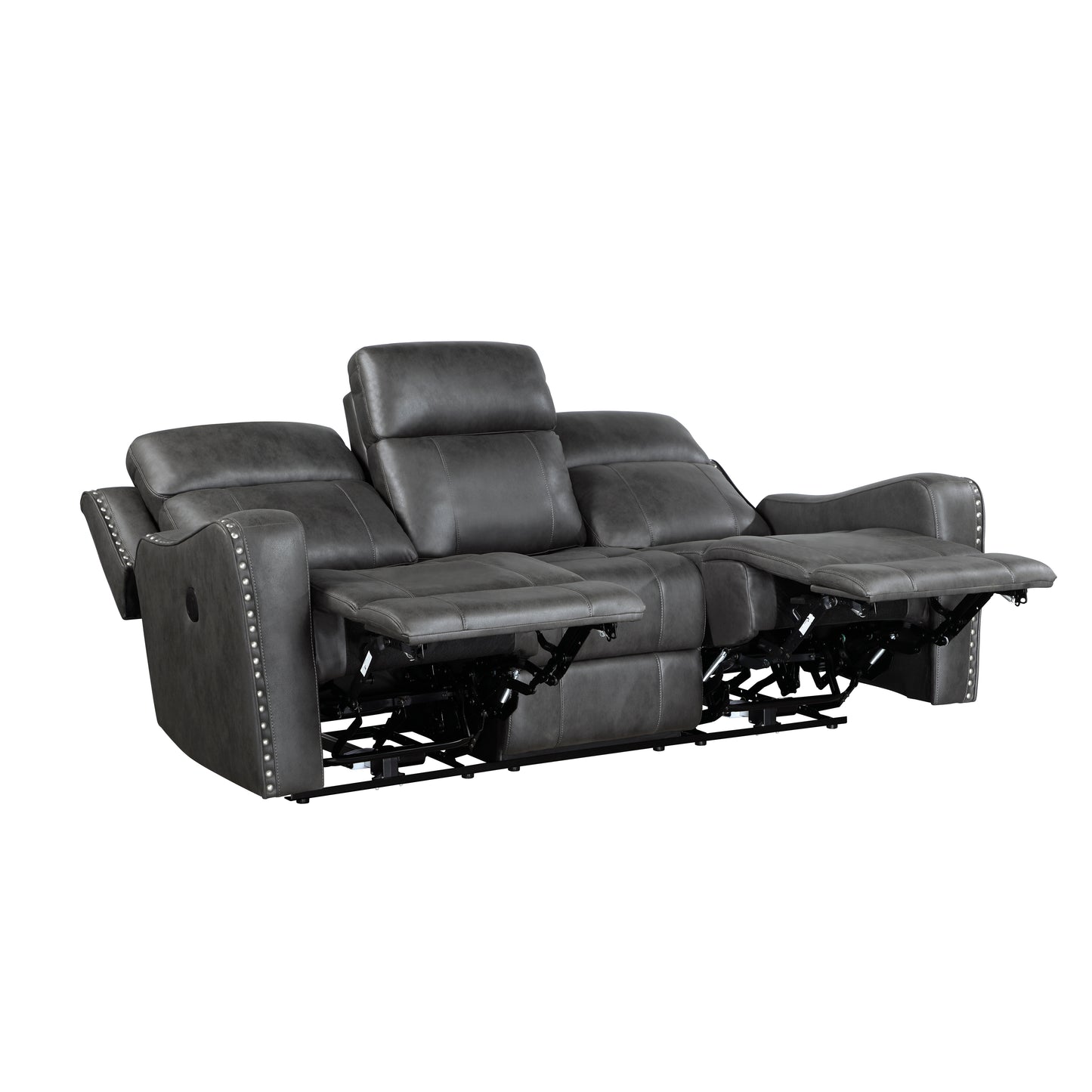 9515DGY*2PW - 2pc Set: Sofa, Love (Power)