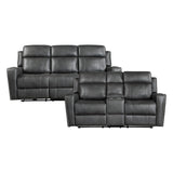 9515DGY*2PW - 2pc Set: Sofa, Love (Power)