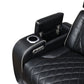 9516BLK-2PWH - Power Double Reclining Love Seat with Center Console, Power Headrests, Storage Arms(Top and Side), Cup holders, Charging Ports and LED lighting