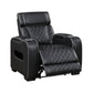 9516BLK-1PWH - Power Reclining Chair with Power Headrest, Cup holders and Storage Arms(Top and Side), Charging Ports and LED lighting