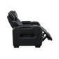 9516BLK-1PWH - Power Reclining Chair with Power Headrest, Cup holders and Storage Arms(Top and Side), Charging Ports and LED lighting