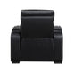 9516BLK-1PWH - Power Reclining Chair with Power Headrest, Cup holders and Storage Arms(Top and Side), Charging Ports and LED lighting