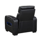 9516BLK-1PWH - Power Reclining Chair with Power Headrest, Cup holders and Storage Arms(Top and Side), Charging Ports and LED lighting