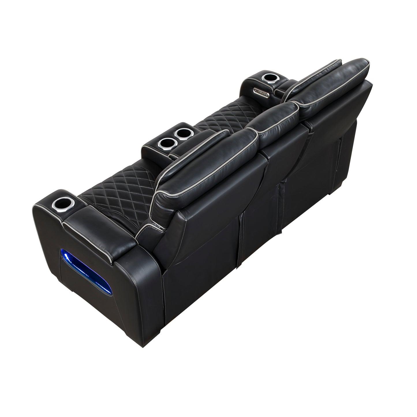 9516BLK*2PWH - 2pc Set: Sofa, Love (Power)