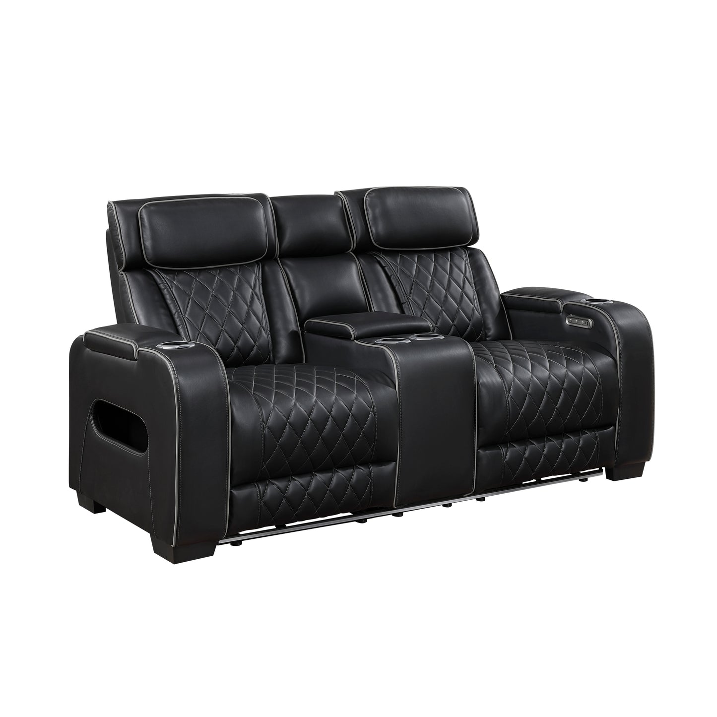 9516BLK*2PWH - 2pc Set: Sofa, Love (Power)