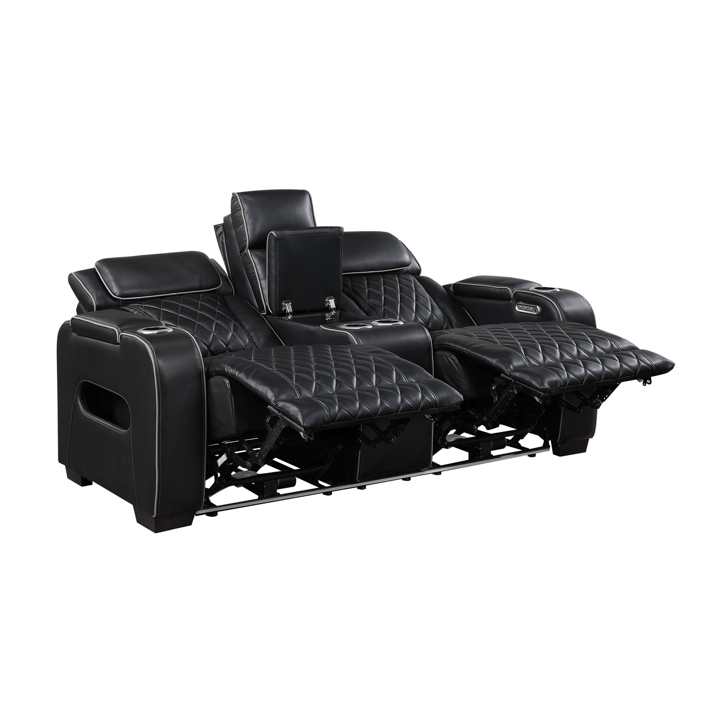 9516BLK*2PWH - 2pc Set: Sofa, Love (Power)