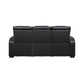 9516BLK-3PWH - Power Double Reclining Sofa with Center Drop-Down Cup Holders, Power Headrests, Storage Arms(Top and Side), Cup holders and Reading Lights, Two Wireless Chargers, Charging Ports and LED Lighting