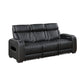 9516BLK-3PWH - Power Double Reclining Sofa with Center Drop-Down Cup Holders, Power Headrests, Storage Arms(Top and Side), Cup holders and Reading Lights, Two Wireless Chargers, Charging Ports and LED Lighting