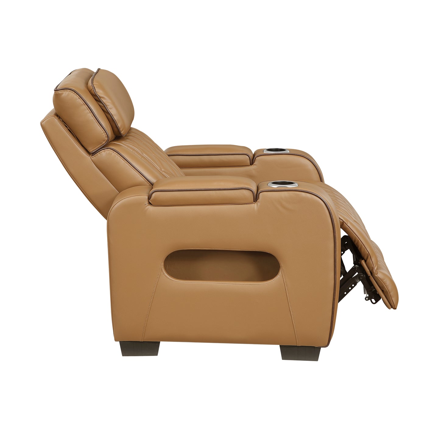 9516BRW-1PWH - Power Reclining Chair with Power Headrest, Cup holders and Storage Arms(Top and Side), Charging Ports and LED lighting