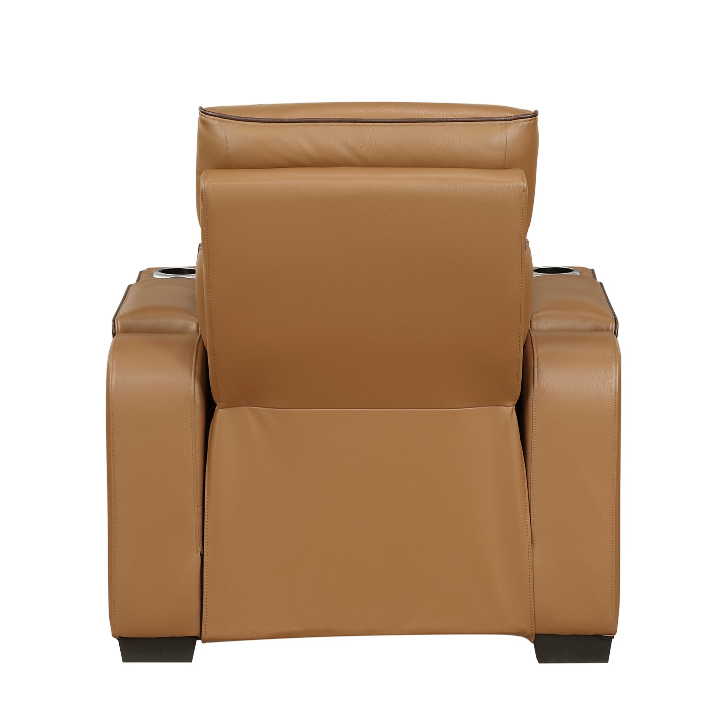 9516BRW-1PWH - Power Reclining Chair with Power Headrest, Cup holders and Storage Arms(Top and Side), Charging Ports and LED lighting