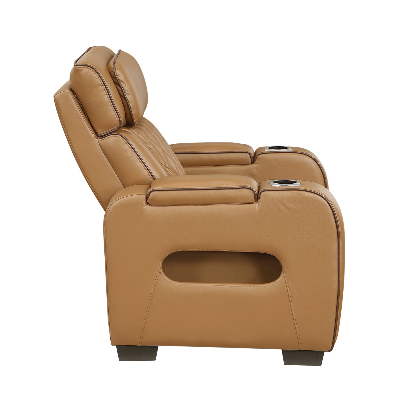 9516BRW-1PWH - Power Reclining Chair with Power Headrest, Cup holders and Storage Arms(Top and Side), Charging Ports and LED lighting