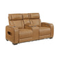 9516BRW-2PWH - Power Double Reclining Love Seat with Center Console, Power Headrests, Storage Arms(Top and Side), Cup holders, Charging Ports and LED lighting