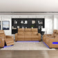 9516BRW-3PWH - Power Double Reclining Sofa with Center Drop-Down Cup Holders, Power Headrests, Storage Arms(Top and Side), Cup holders and Reading Lights, Two Wireless Chargers, Charging Ports and LED Lighting