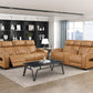 9516BRW-3PWH - Power Double Reclining Sofa with Center Drop-Down Cup Holders, Power Headrests, Storage Arms(Top and Side), Cup holders and Reading Lights, Two Wireless Chargers, Charging Ports and LED Lighting