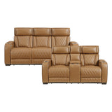9516BRW*2PWH - 2pc Set: Sofa, Love (Power)